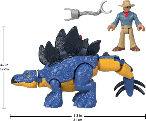 Miniatura 5 de Fisher-Price Imaginext Jurassic World - Juego de figuras de dinosaurio de Estegosaurio y Dr. Alan Grant para juegos de simulación preescolares niños
