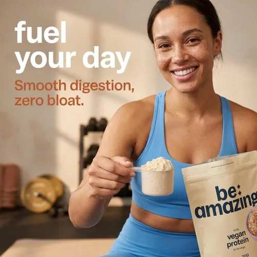Miniatura 7 de BE AMAZING Proteína vegana en polvo, avena de azúcar morena, 0.71 onzas de proteína de guisante a base de plantas, fibra prebiótica, baja