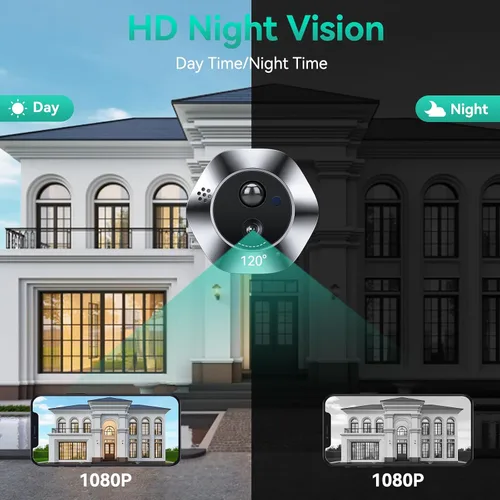 Miniatura 4 de Cámara de timbre de video con monitor a color de 4.3 pulgadas, timbre inalámbrico HD 1080P, WiFi, conversación bidireccional, funciona con batería