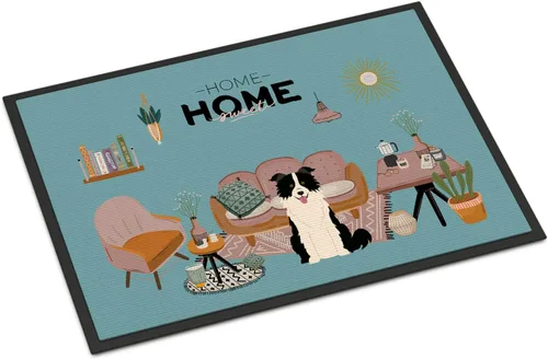 Caroline's Treasures CK7963JMAT - Tapete para puerta delantera, 24 x 36 pulgadas, color negro y blanco, para entrada, antideslizante, lavable, de