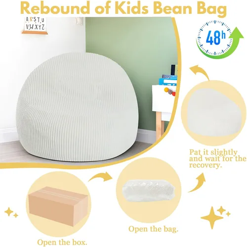 Miniatura 6 de COMAX Sillas de Puf para Niños, Sofá de Puf para Niños Pequeños con Relleno de Puf para Niños y Niñas, Silla de Piso Perezosa para Sala