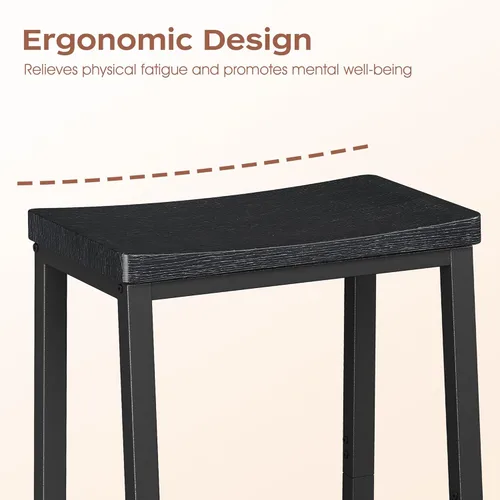 Miniatura 4 de Homeiju Bar Stools, Counter Height Bar Stools Set of 2, 23.6 Inch Saddle Stools with Footrests, Industrial Kitchen Counter Seat for Dining Room
