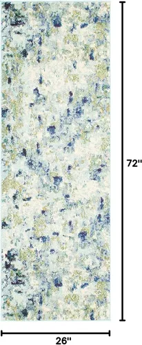 Miniatura 3 de Unique Loom Chromatic Collection Alfombra de Área - Champagne (2' 2" x 6' Runner, Azul Claro/Azul)