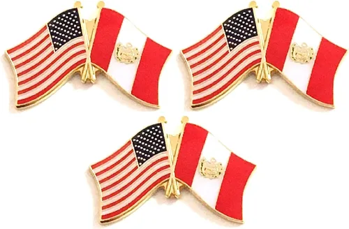 Miniatura 50 de 3 Pines de solapa con banderas de Estados Unidos y países internacionales, paquete de 3 pines dobles con diseño de banderas de Estados Unidos