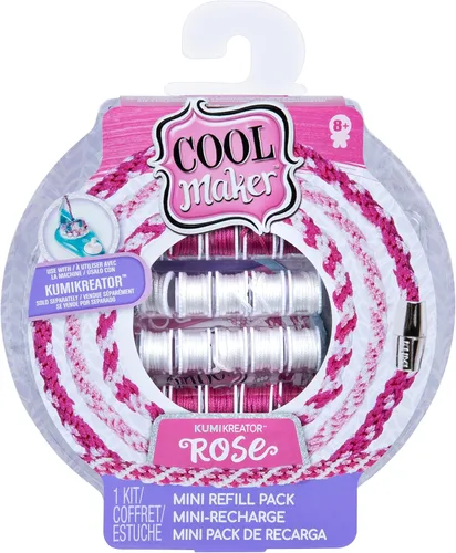 Cool Maker, recambio KumiKreator Rose Mini Fashion Pack, kit de actividad para pulseras de la amistad Rosa