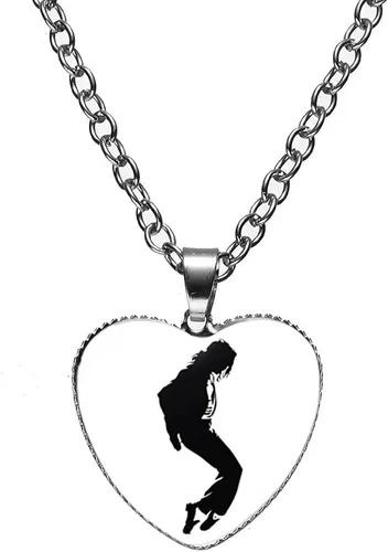 Miniatura 2 de XCFS 5 unids un conjunto de plata 925 plata plata corazón forma encanto MJ colgantes Michael Jackson ejército etiqueta cinco piezas collares