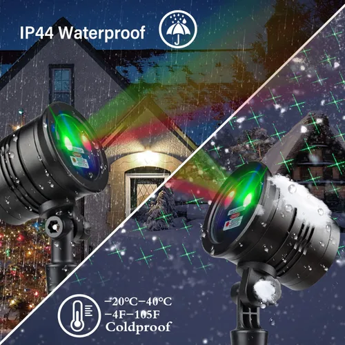 Miniatura 3 de Proyector de Luces de Navidad para Exteriores, Luces Láser LED de Navidad, Foco de Paisaje, Espectáculo de Estrellas Rojas y Verdes, Impermeable