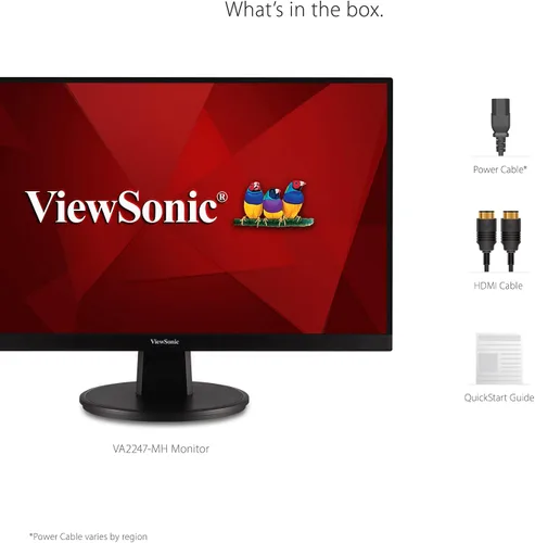 Miniatura 7 de ViewSonic VA2247-MH Monitor de 22 pulgadas Full HD 1080p con 100Hz, FreeSync, bisel ultrafino, cuidado de los ojos, HDMI, entradas VGA para el hogar