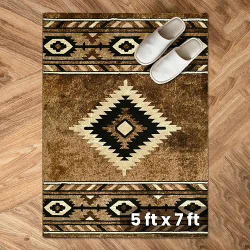 Miniatura 26 de YHSF South West - alfombra nativa americana del suroeste, fácil de limpiar, gruesa, suave y duradera, alfombra tribal inspirada en indios americanos
