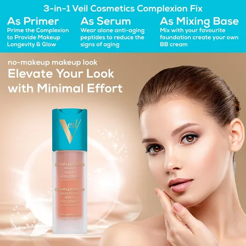 Miniatura 7 de Veil Cosmetics Imprimación 3 en 1 Sunset Light Suero, base de mezcla, imprimación Minimización de poros Hidrata, ilumina y calma Suaviza