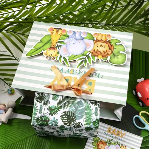 Miniatura 21 de Loveinside Bolsa de regalo de koala gris bebé con papel de seda y tarjeta de felicitación para baby shower, nuevos padres y más, 16 x 6 x 12