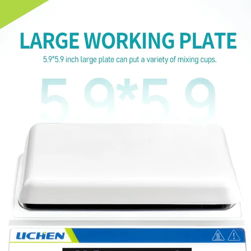 Miniatura 5 de LICHEN Placa magnética agitadora magnética 572.0 °F con pantalla LED, velocidad y tiempo ajustables 100-1600 RPM mezclador, sensor de sonda