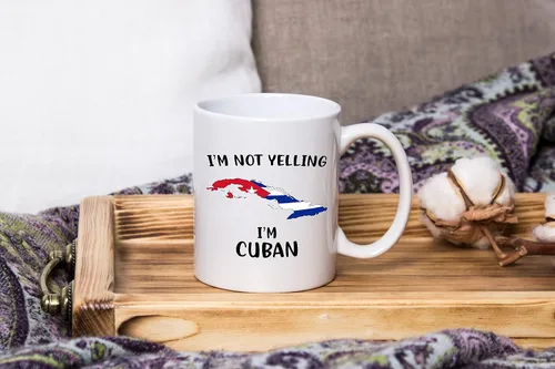 Miniatura 4 de Divertidas tazas de café del orgullo cubano, con texto en inglés "I Not Yelling I'm Cuban", idea de regalo para hombres y mujeres cubanos