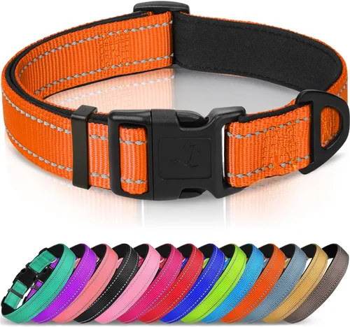 Miniatura 11 de Joytale - Collar reflectante para perro, collar de nailon transpirable con acolchado de neopreno suave para mascotas, ajustable para perros Verde