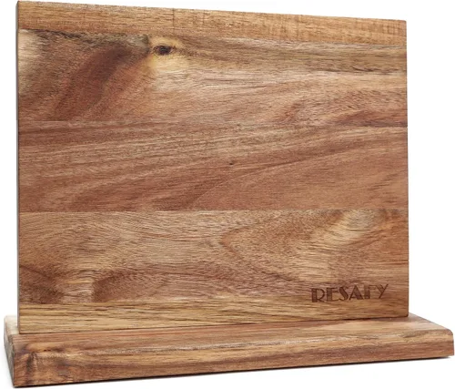 Miniatura 9 de Resafy Soporte magnético grande para cuchillos, bloque magnético de madera de acacia para cuchillos de 16 x 12 pulgadas, soporte magnético universal