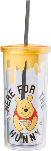 Miniatura 7 de Silver Buffalo Care Bears - Vaso alto de plástico iridiscente con diseño de estrellas arcoíris con tapa y pajilla, 20 onzas Care Bears iridiscentes