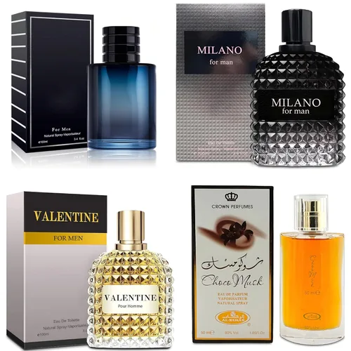 Miniatura 19 de AFLUXE Juego de 4 Colonias para Hombre Incluye Choco Musk/SE/Victory Infamous/Milano Aroma de Madera, Picante, Cítrico y Aromático eau de parfum Set