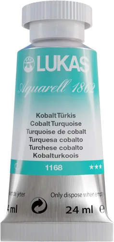 Miniatura 13 de Lukas 1862 Aquarell Artists' - Tubos de acuarela para artistas, color cian (primario), 0.8 fl oz, pintura de acuarela vibrante de grado profesional
