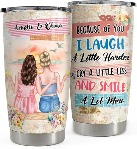 Miniatura 16 de SANDJEST Vaso personalizado de abeja con girasol de miel de 20oz 30oz con tapa, regalo para mujeres, niñas, hija, hermana, amantes de los animales