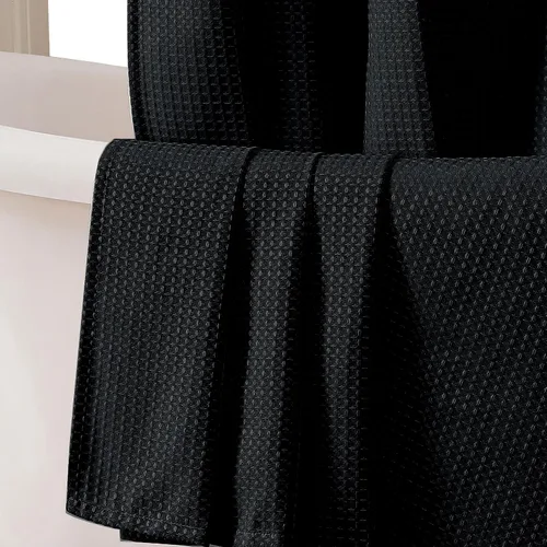 Miniatura 8 de OWENIE Cortina de Ducha Negra, Pequeña para Cabina con Tejido de Gofre Tela Pesada, Cortinas de Ducha para Baño de Tamaño Estrecho, Impermeable