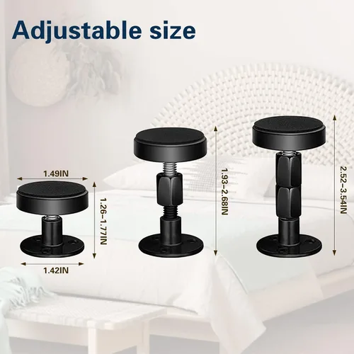 Miniatura 2 de 4 topes de cabecera para pared, marco de cama ajustable, antivibraciones, parachoques de pared de cama con almohadillas y tornillos gratis