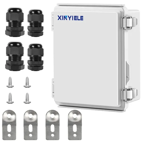 Miniatura 28 de Caja de conexiones de plástico ABS impermeable para proyectos al aire libre, IP67, resistente a la intemperie, a prueba de polvo con cubierta