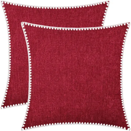 Miniatura 45 de BRAWARM Fundas de almohada 40x40 cm - Paquete de 2 fundas de almohada de chenilla negra, fundas de almohada de chenilla suave teñida sólida