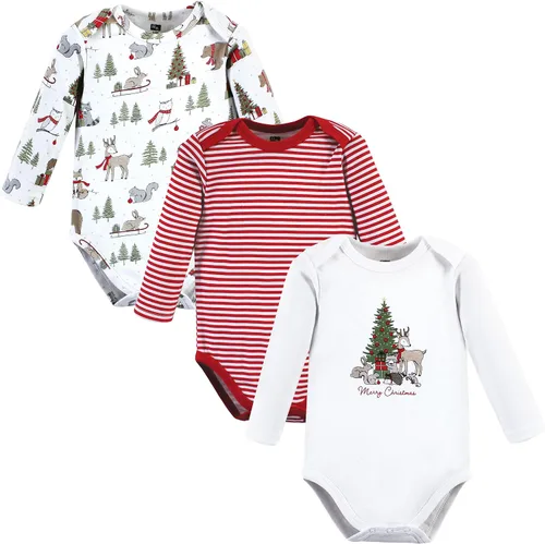 Miniatura 118 de Hudson Baby Body unisex de algodón de manga larga para bebé, leopardo rosa rojo