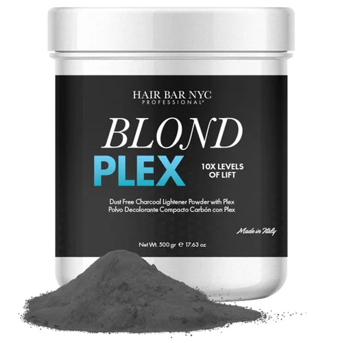Blond Plex Extreme Lifting 10X Levels - Polvo Aclarante Libre de Polvo Negro/Carbón con Acabado Frío y Brillante - Hecho en Italia 500g / 17.63oz