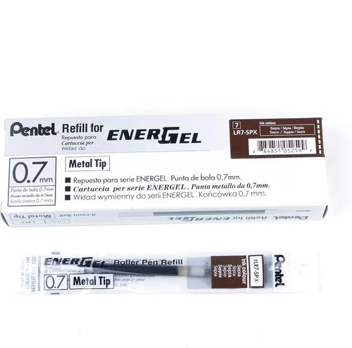Miniatura 2 de Pentel - Tinta de recarga para bolígrafo de gel EnerGel, punta de metal de 0.7mm, tamaño mediano, tinta sepia, paquete de 12 (LR7-SP)