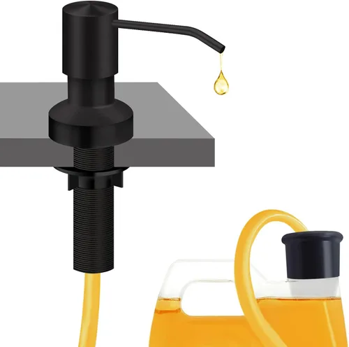 Dispensador de jabón para fregadero de cocina, dispensador de jabón integrado para fregadero de encimera con kit de tubo de extensión de 47