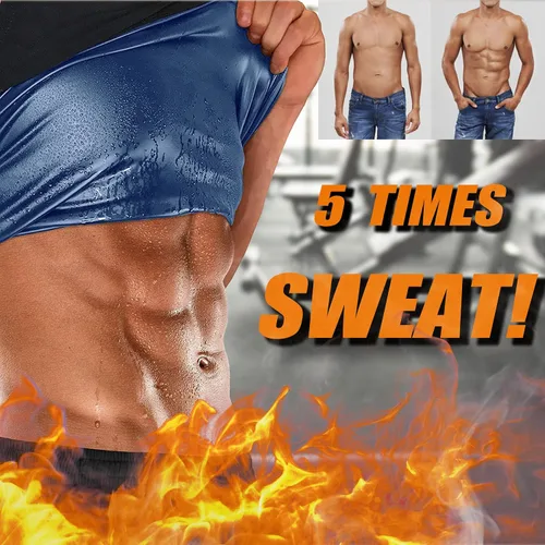 Miniatura 2 de Chaleco de Sauna para Hombres Entrenador de Cintura, Camiseta de Traje de Sauna Sudorífero para Hombres sin Mangas Camiseta sin Mangas de Compresión