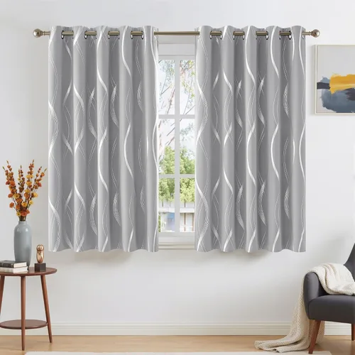Miniatura 80 de NICETOWN Paneles de Cortinas Opacas para Dormitorio - Tratamiento de Ventanas con Aislamiento Térmico, Ojales Sólidos, Cortinas Opacas con Diseño