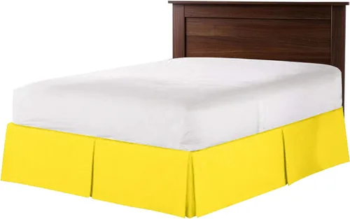 Miniatura 15 de Falda de cama plisada tipo caja de algodón 100% con 800 hilos - Volante plisado de lujo contra el polvo, falda de cama moderna de calidad hotelera