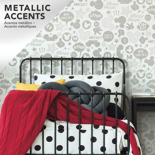 Miniatura 3 de RoomMates RoomMates, RMK11152WP - Papel pintado de Disney Mickey Mouse Icons, color plateado