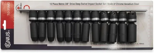 Miniatura 6 de Genius Tools Juego de dados de impacto giratorio profundo de 12 piezas de 3/8" Dr. - TG-312MD