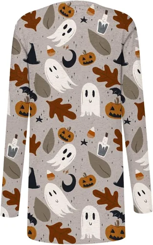 Miniatura 3 de Nadition Halloween Print Cardigan for Women Trendy Long Sleeve Womens Shirts Lightweight Tops for Women 2023 Jacket Coat