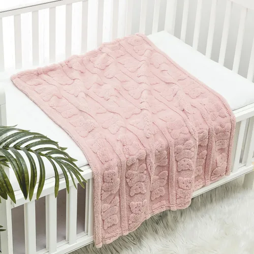 Miniatura 30 de CREVENT Manta de Felpa Sedosa y Linda para Bebé Niñas & Niños, Recién Nacidos, Bebés, Cuna, Cochecito, Silla de Paseo, Regalo Adecuado para Todas