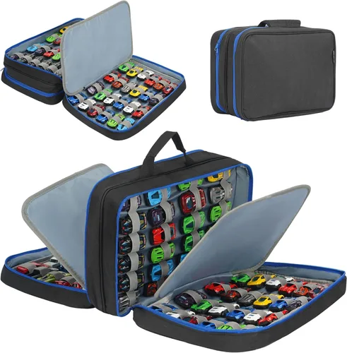 Estuche de almacenamiento para 96 autos de juguete compatible con autos Matchbox, organizador de almacenamiento para autos Matchbox para mini