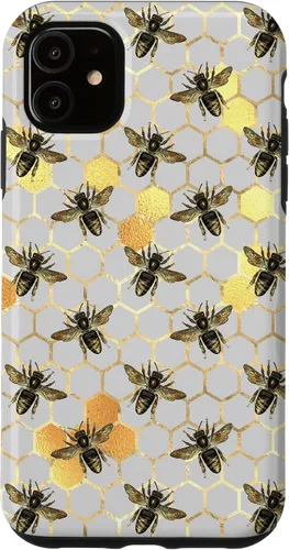 Miniatura 8 de iPhone 12 Pro Max Bumble Bee - Honeycomb Apicultor amarillo Abeja patrón caso
