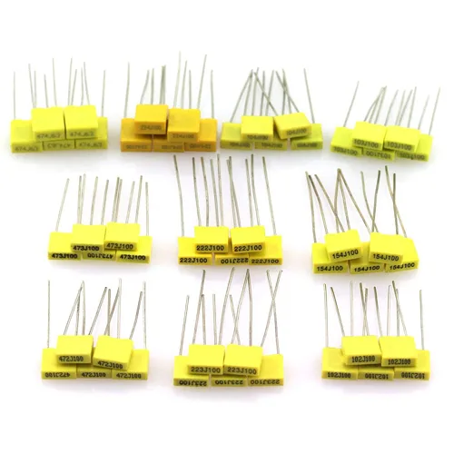Miniatura 6 de Kit surtido de condensadores de caja de película de 240 piezas, 24 valores de poliéster metalizado 1nF a 1uF 63V-100V