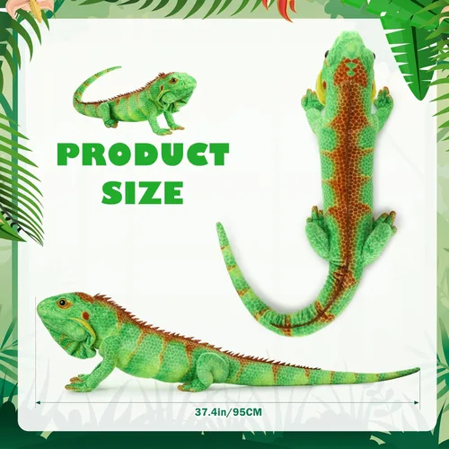 Miniatura 2 de Syhood Animales de peluche de lagarto de 37.4 pulgadas de felpa realista, lagarto de felpa suave, regalo para amantes de los animales, cumpleaños