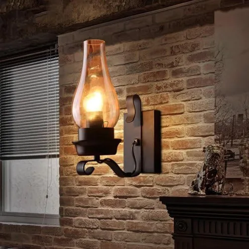 Miniatura 9 de LightInTheBox Aplique de pared rústico vintage de granja, lámpara de pared de vidrio industrial para cabaña, dormitorio, sala de estar, pasillo