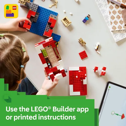 Miniatura 6 de LEGO Minecraft La casa de Mooshroom - Figuras de juguete y juego de Minecraft para niños, niños y niñas, mayores de 8 años - con Steve y otras