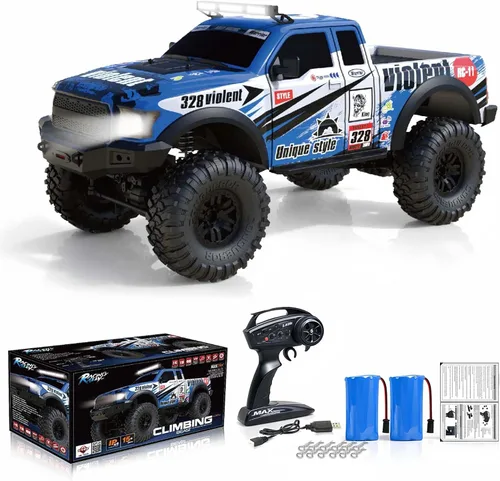 RC Cars RC Crawler Escala 1/10 RTR Coche de Control Remoto 4WD 2.4GHz con Motor con Escobillas Todoterreno Racing Grado Hobby Modelo de Vehículo con