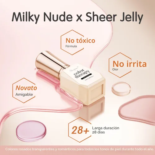 Miniatura 3 de SHOYUM Juego de Esmaltes de Uñas de Gel Rosa Nude - 6 Colores Transparentes Blanco Lechoso Gelatinoso, Esmalte en Gel para Todas las Estaciones