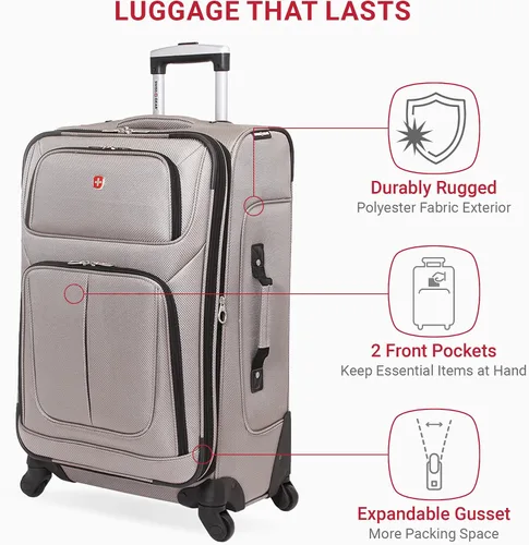 Miniatura 176 de SwissGear - Equipaje suave expandible Sion con ruedas, Negro