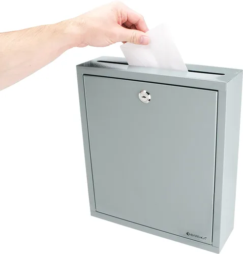 Barska Caja de montaje en pared multiusos para sugerencias de correo con cerradura de llave para el aula de oficina en casa