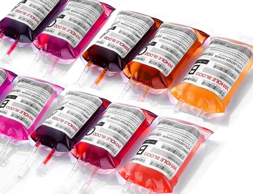 Bolsa de sangre para bebidas Wynk, paquete de 10 bolsas de sangre reutilizables con jeringa para fiesta de Halloween, zombis, Navidad, carnaval y