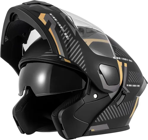 Miniatura 8 de Cascos de motocicleta modulares de cara completa, Casco de motocicleta de cara completa con certificación DOT, con visor abatible dual
